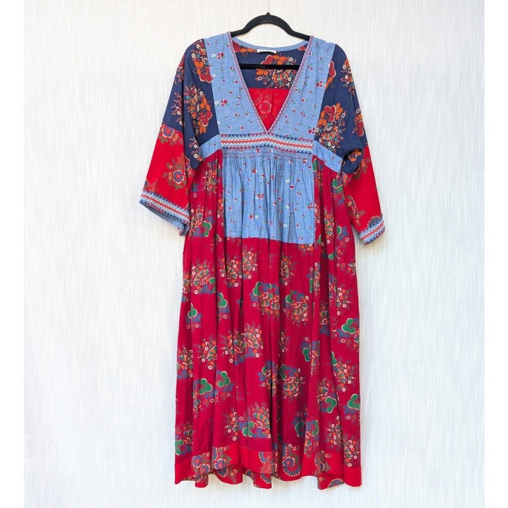 Ulla Johnson Milena Patchwork Cotton/Linen V-Neck… - image 1